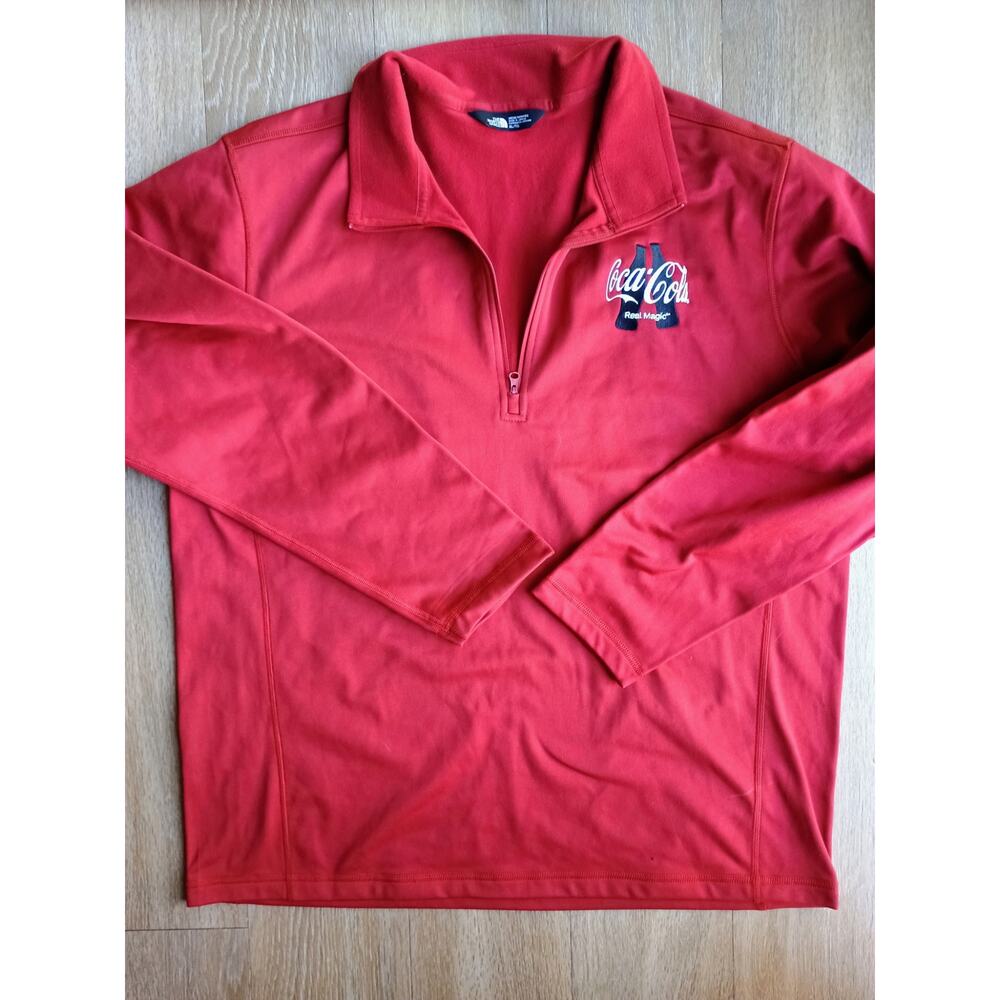 The North Face Coca cola Logo real magic embroidered quarter zip Long sleeve XL